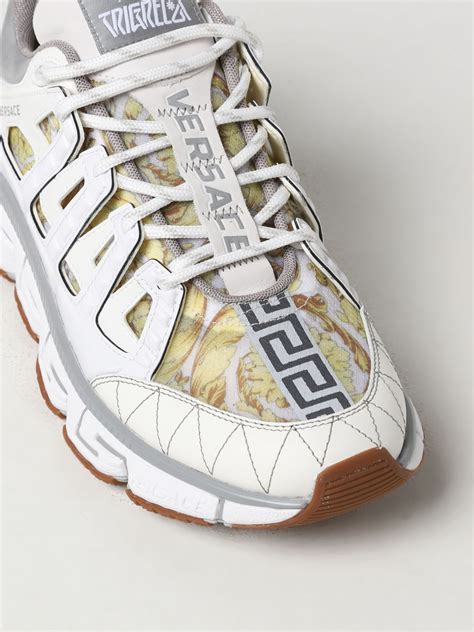 versace baroque-print leather sneakers|Versace trigreca sneakers.